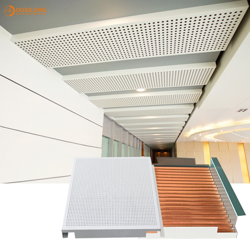 Perforated 2x2 Suspended Metal Drop Ceiling Commercial Building Wall