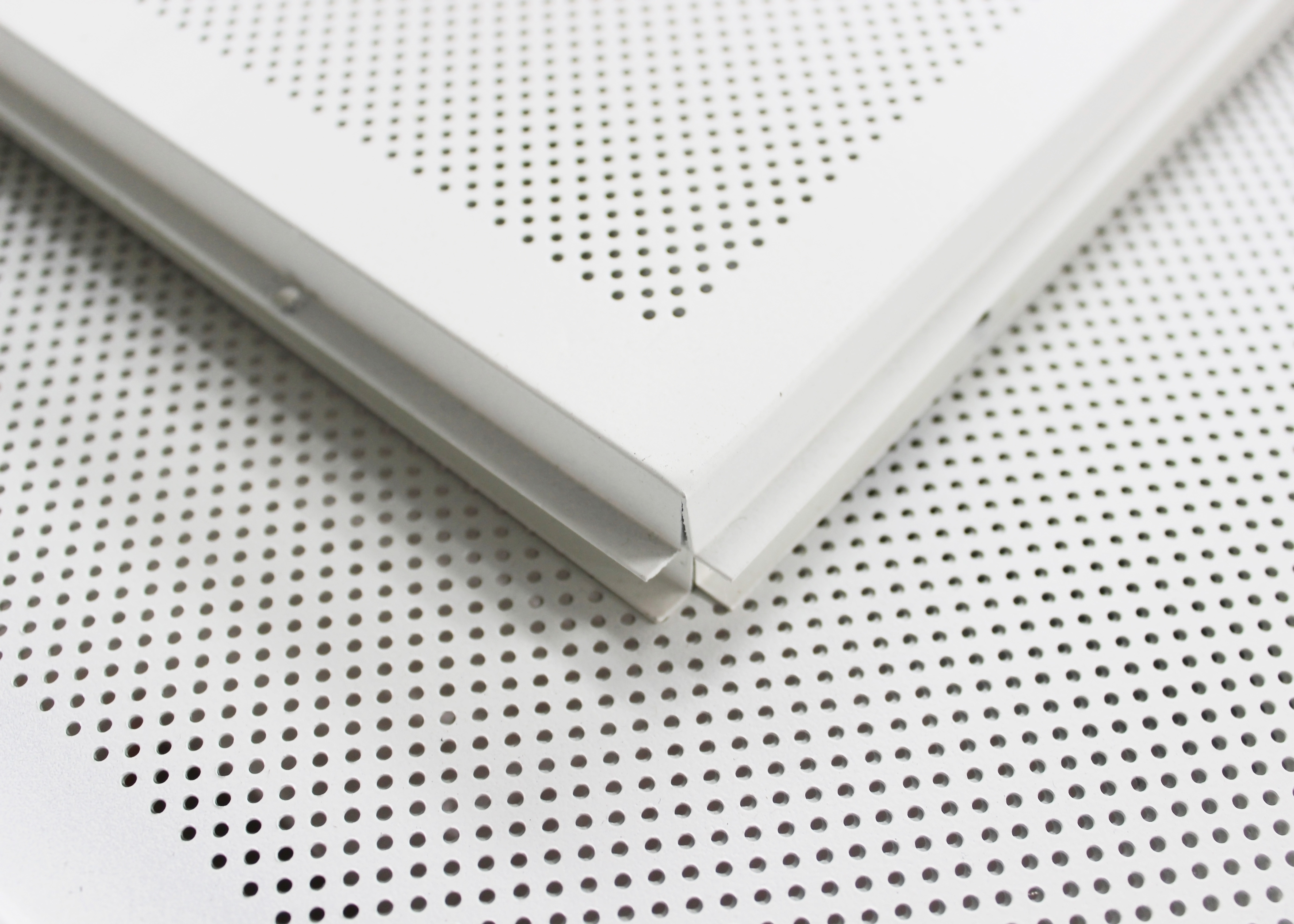 White Perforated Lay In Ceiling Tiles 2 x 2 , Metal Ceiling Tiles For
