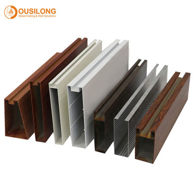 Linear Aluminium Metal Drop Ceiling Tiles Metallic 0.8mm Heat Transfer Coating