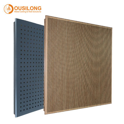 Washable Square Perforated Metal Ceiling Suspended Acoustical Ceiling Panels For Office
