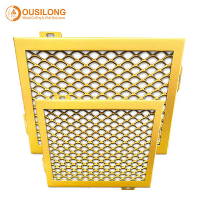 Metal Mesh Commercial Ceiling Tiles for building decoration Aluminum Grid Plate
