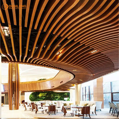 Fireproof Metal Suspended Ceiling Tiles fashionable Curved Aluminum Baffle Ceiling