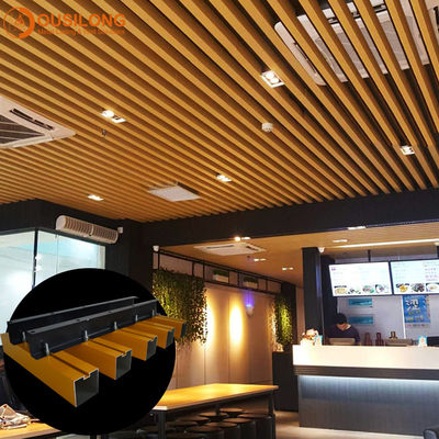 False Square Pipe Linear Metal Ceiling Panel Black , Suspended Metal Ceiling System
