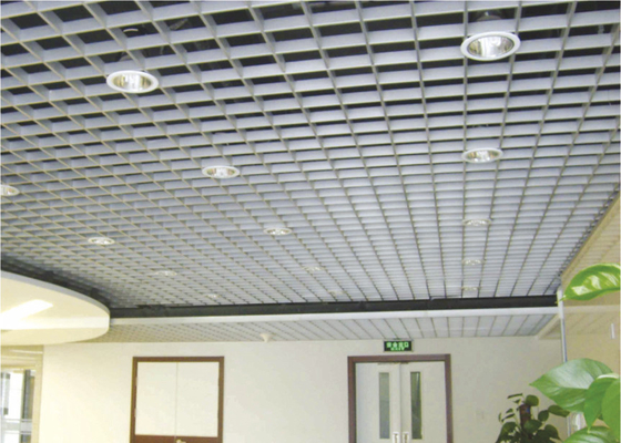 Decorative Commercial Suspended Ceiling Tiles Square Grille , metal grid panel
