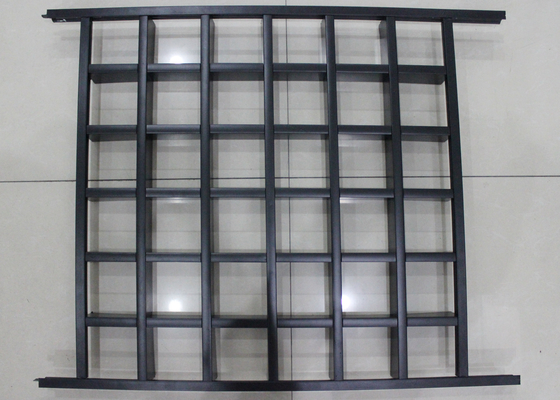 Metal Grille Ceiling Commercial Ceiling Tiles Panel , install With Black 14 T-grid
