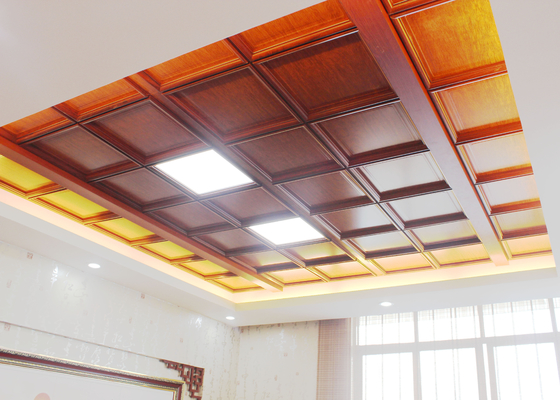 Elegant Artistic Clip In Ceiling Tiles with Beautiful Golden Line Pattern