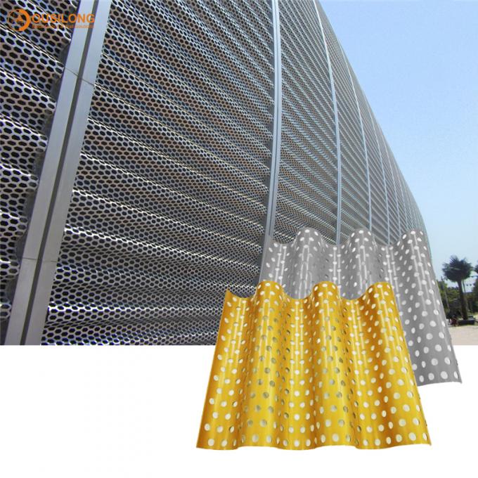 Weather Resistance Corrugated Aluminum Wall Panels Architectural Metal Tiles For Commercial Building