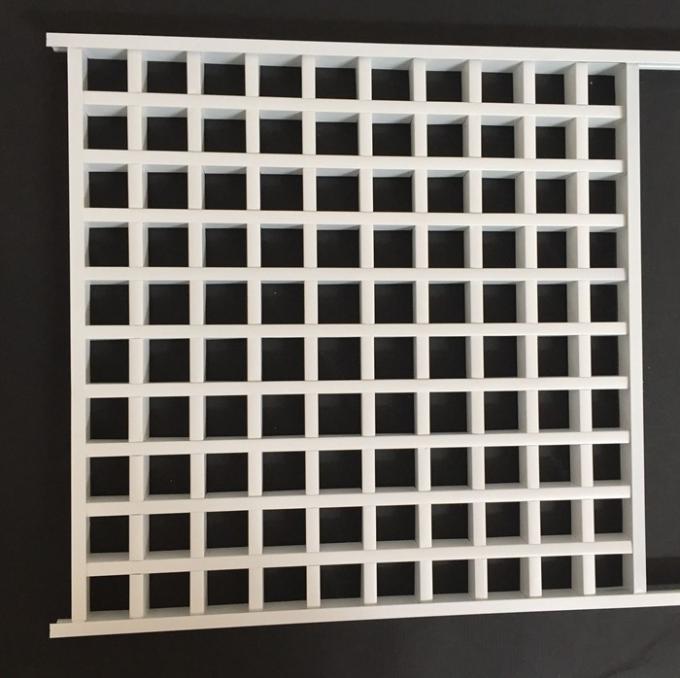 White Powder Coated Metal Grid Panel With Tee Bar , Commercial