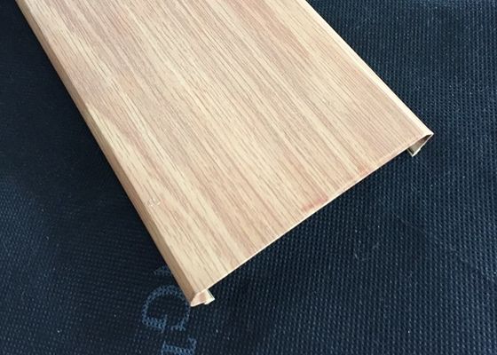 C- Shaped Width 100mm Commercial Aluminum Wood Ceiling Panels For Shopping Hall