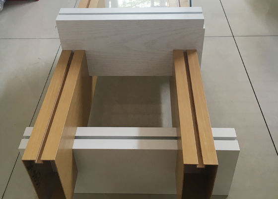 Wood Grain Color Aluminium Baffle Ceiling Metal Baffle Ceiling Linear Formed Soffit