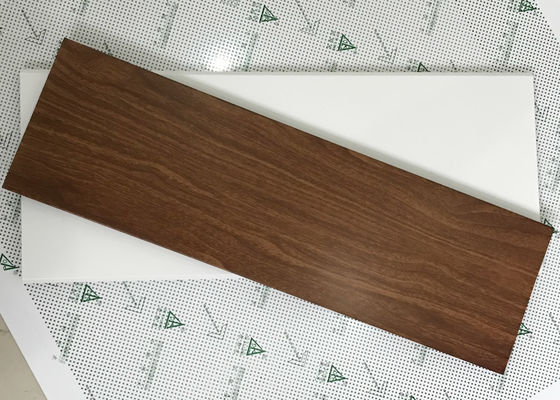 Exterior Soffit Metal Ceiling System C - Shaped Wood Grain Suspended Ceiling Tiles