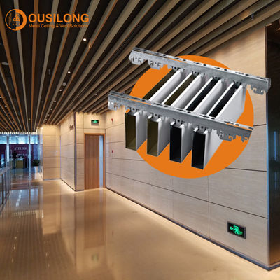 Wood Grain Strip Metal Suspended Aluminium Baffle Ceiling Building Decorative Linear Aluminum Metal Panel