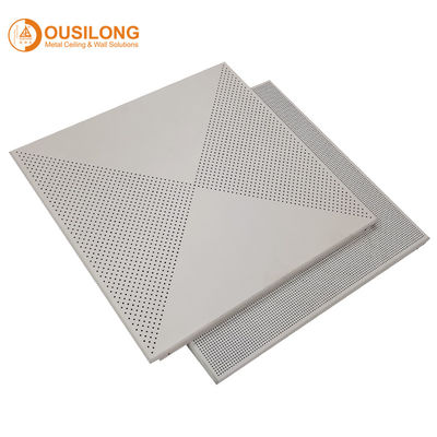 Commercial Aluminum Hollow Perforated Ceiling Tiles Aluminium Suspended False Clip In Panel for Sound Absorbing