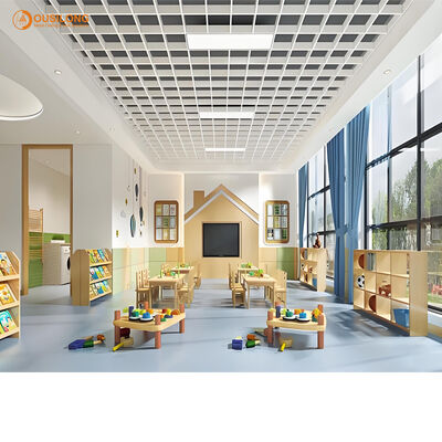 80mm Height Metal Grid Ceiling Anodized Finish 15mm Width Customizable Ceiling Grid for Large Projects