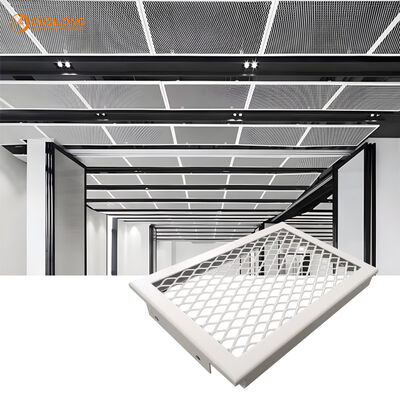 Carving perforation aluminum mesh ceiling customized solutions for ventilation ceiling decoration and lighting integration