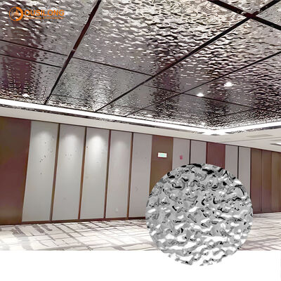 water rippled aluminum honeycomb ceiling combined with 400 H Steel frame providing support and stylish ceiling finish