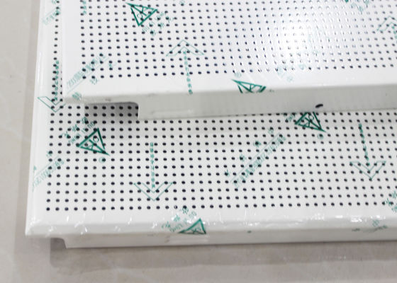 Interior Aluminum Acoustic Ceiling Tiles / False Ceiling Grid for Office , Film Coating