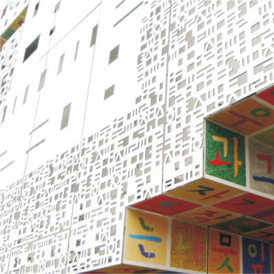 External Commercial Aluminum Wall Panels / Perforated Metal Cladding Panels Facade