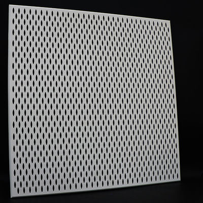 Fireproof Clip In Ceiling Panel , 600*600 Large Aluminum Plafond Perforated Metal Tiles