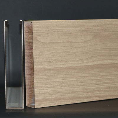Subway Station Decorative Aluminium Baffle Ceiling Wood Grian Lightweight