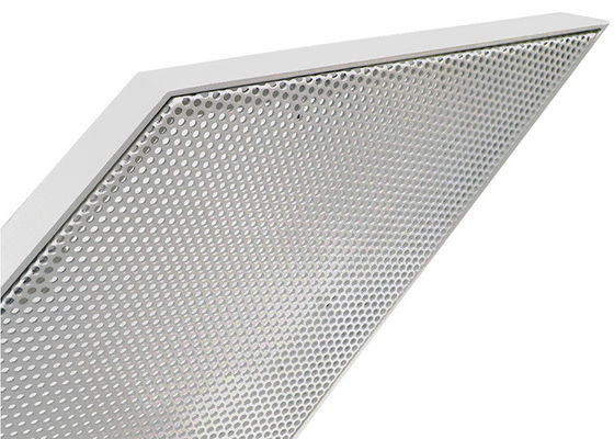 Perforated Metal Aluminum Curtain Wall Panel Prismatic Shape Exterior PVDF Spray Painting
