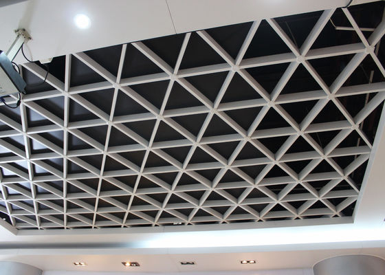 Wide Suspension Grid Metal Ceiling , Grille Open Cell Ceiling Tiles