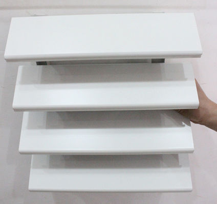 Exterior Wall Decoration Sun Control Device Aluminum Louvre System 84R White
