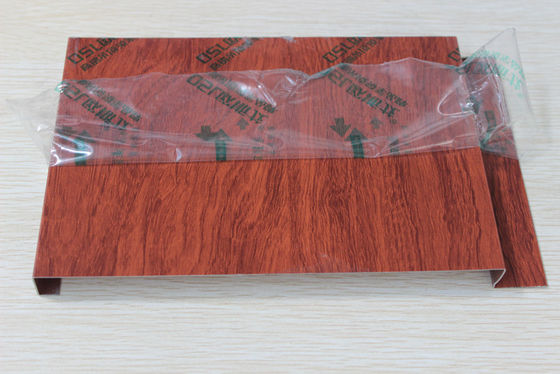 Modern G-shaped Aluminium Strip Ceiling Wood Grain Color Ceiling