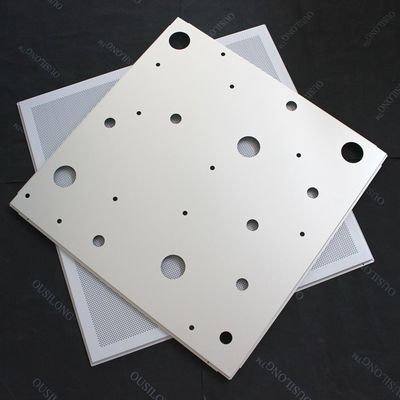 quality  CNC Perforated Lay In Ceiling Tiles 600x600mm False Ceiling Panel RAL9010 factory