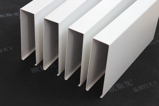 Suspended White U - Aluminum Profile Screen Ceiling Linear Strip Ceiling Panel