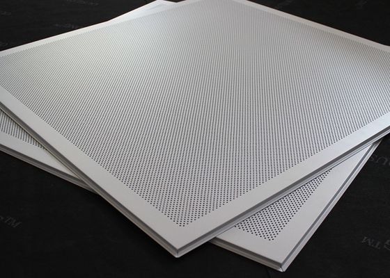 T 15 Matched 595x595mm Aluminum or Steel  Lay in Ceiling Tiles Perforated or Plain White