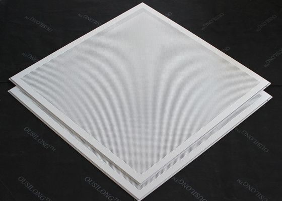 T 15 Matched 595x595mm Aluminum or Steel  Lay in Ceiling Tiles Perforated or Plain White