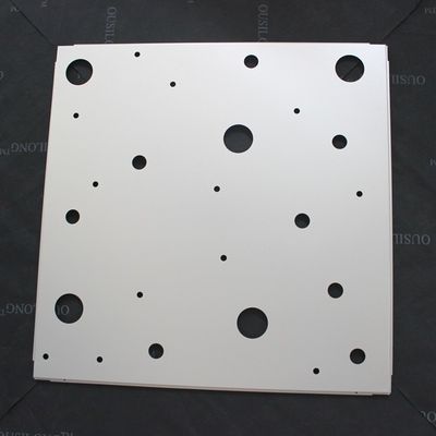 CNC Perforated Lay In Ceiling Tiles 600x600mm False Ceiling Panel RAL9010
