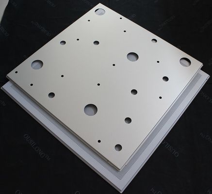 CNC Perforated Lay In Ceiling Tiles 600x600mm False Ceiling Panel RAL9010