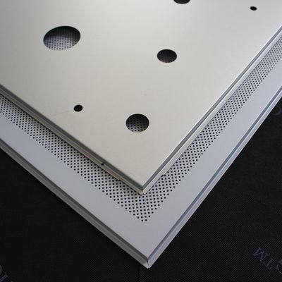 CNC Perforated Lay In Ceiling Tiles 600x600mm False Ceiling Panel RAL9010