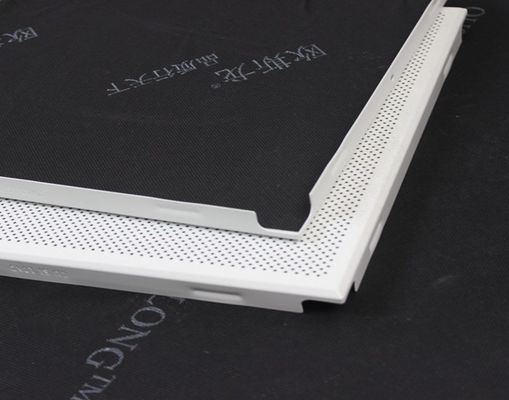 Perforated Or Plain White Aluminum / GI Clip In Ceiling Tiles With Beveled Edge