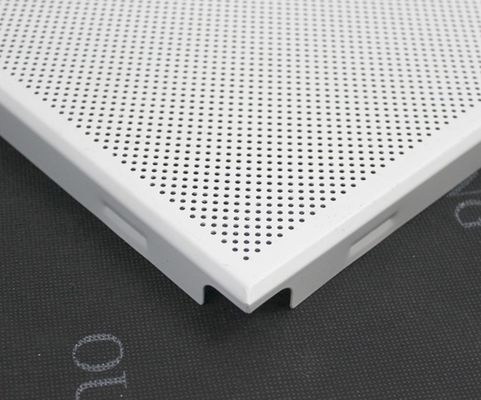 Perforated Or Plain White Aluminum / GI Clip In Ceiling Tiles With Beveled Edge