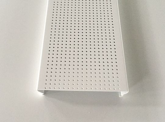 Micro - perforated C- shaped Aluminium Strip Ceiling , Acoustic Ceiling Panels Traffic white Color