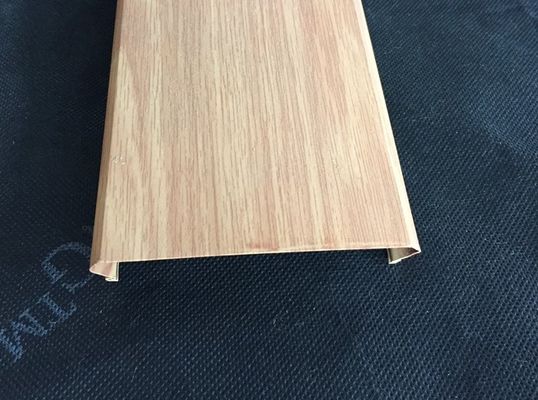C- Shaped Width 100mm Commercial Aluminum Wood Ceiling Panels For Shopping Hall