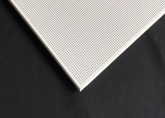 Fireproof Perforated Aluminum 0.7mm Thickness / Metal False Ceiling Tiles 600 X 600mm