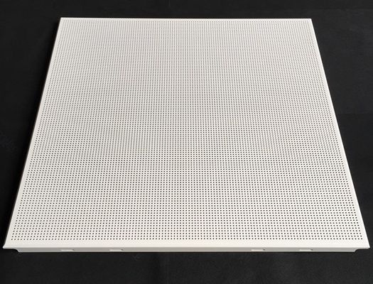 Fireproof Perforated Aluminum 0.7mm Thickness / Metal False Ceiling Tiles 600 X 600mm