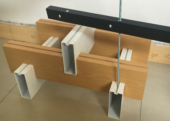 Aluminum Profile Wood Grain Color Metal Baffle Ceiling Modern Ceiling Decoration