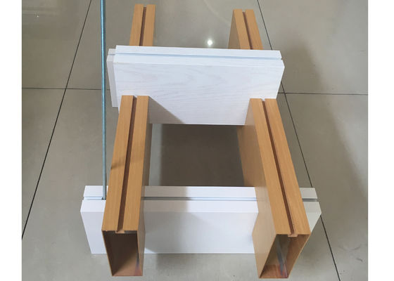 Wood Grain Color Aluminium Baffle Ceiling Metal Baffle Ceiling Linear Formed Soffit