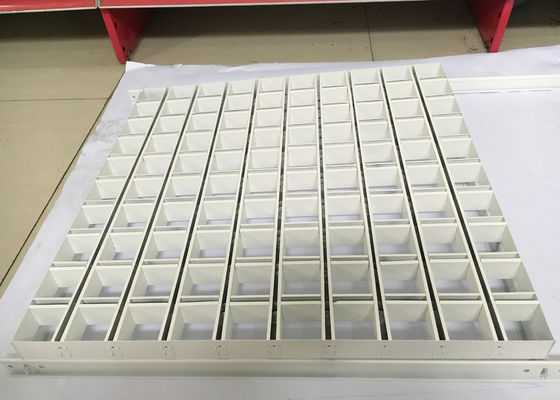 Square Commercial Ceiling Tiles Open Cell Grid Ceiling With Interlocking Blades