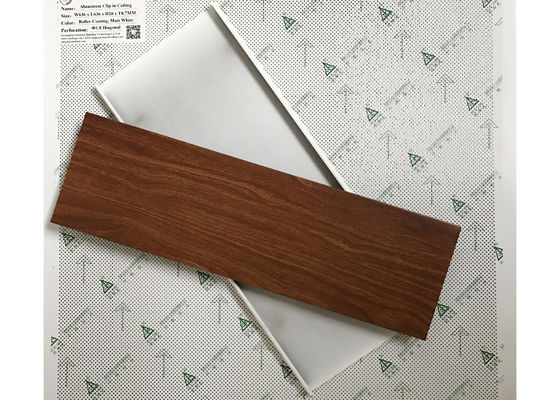 Finished C - Shaped Commercial Ceiling Tiles , Concealed Metal Suspension System