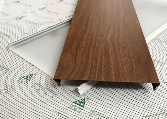 Finished C - Shaped Commercial Ceiling Tiles , Concealed Metal Suspension System