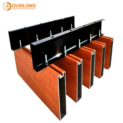 Ornament Suspended Metal Ceiling False Drop Down Ceiling Tile white With Wood Grain , ISO SGS