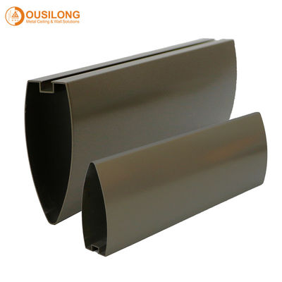 Commercial Linear Metal Ceiling Suspended Aluminum Wooden Bullet Shaped