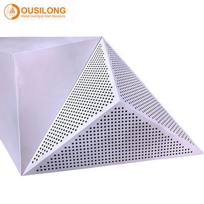 Decorative Pressed Snap Clip In 3D Triangle Ceiling Acoustical Special Design Suspended Metal Panel