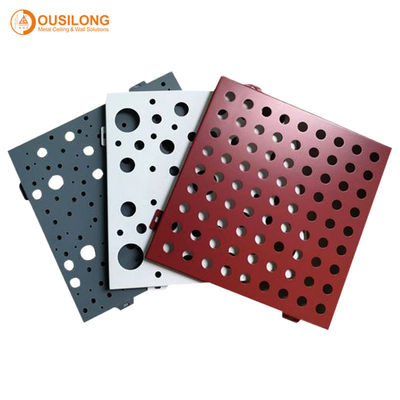Decorative Suspended Metal Ceiling Tiles Perforated Acoustic Ceiling Panels Non - Flammable